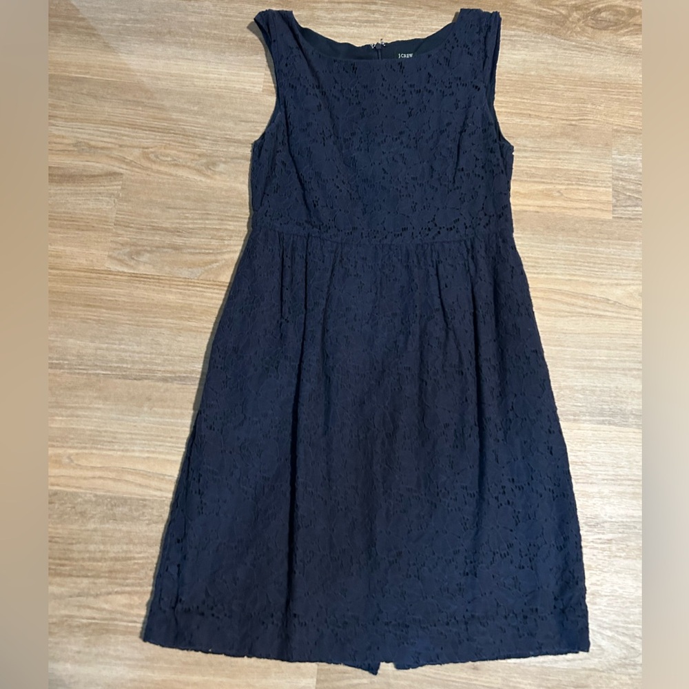 J. Crew Navy Lace Mini Dress